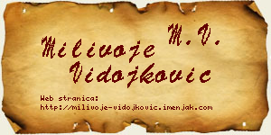 Milivoje Vidojković vizit kartica